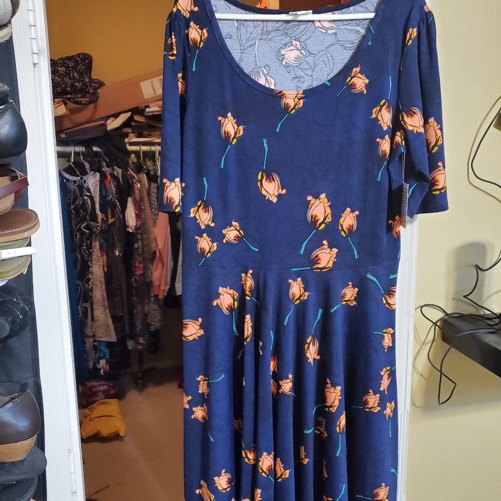 LulaRoe Blue Tulip Amelia